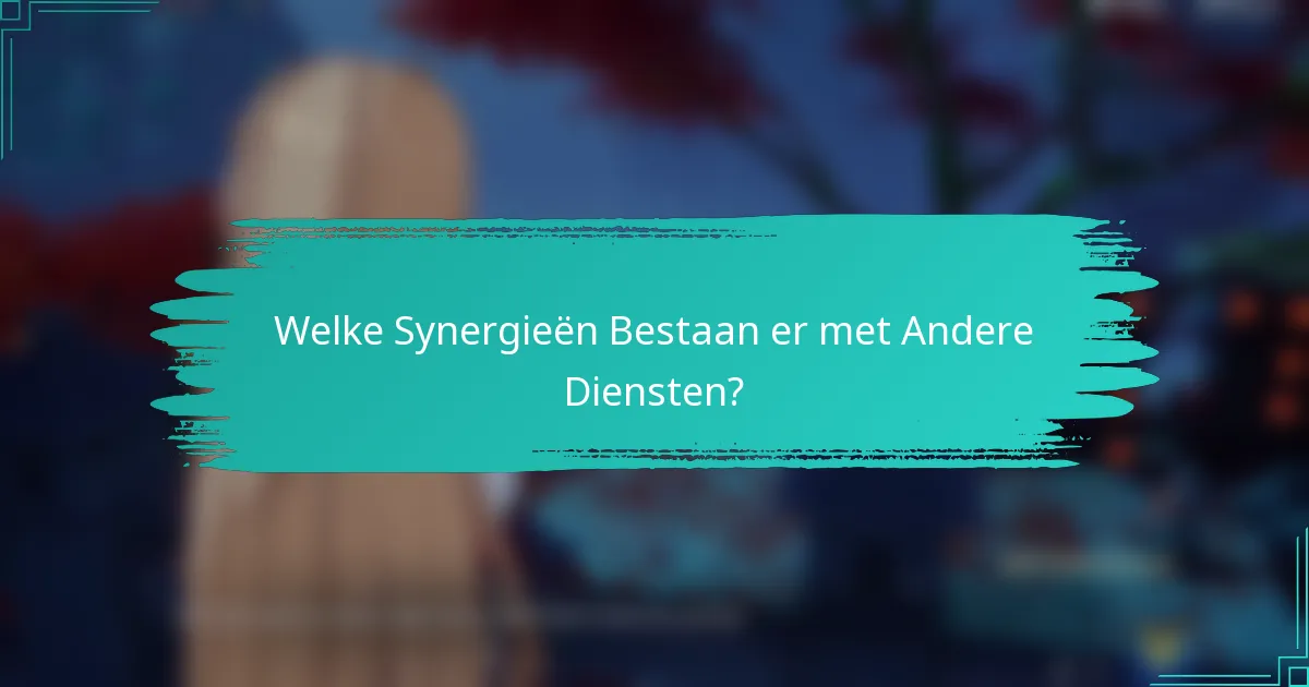 Welke Synergieën Bestaan er met Andere Diensten?
